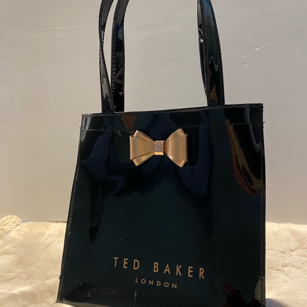 Ted Baker Black and Gold Tote with Elegant Bow